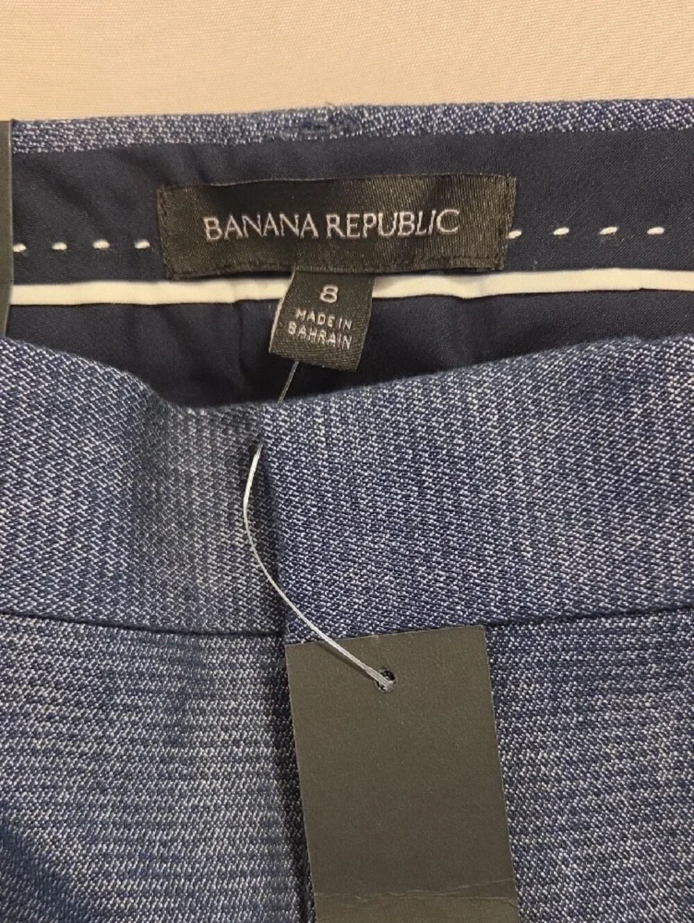 Banana Republic Heathered Navy Textured Dress Pants